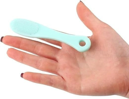 Wacky® Silicone Facial Cleansing Brush Set | Manual Finger-Wearable Blackhead Remover & Pore Exfoliator | Soft Dual-Sided Scrub Pad for Deep Nose Cleaning, Face Wash & Lip Scrubbing (Pack of 2, Pink & Mint Green)