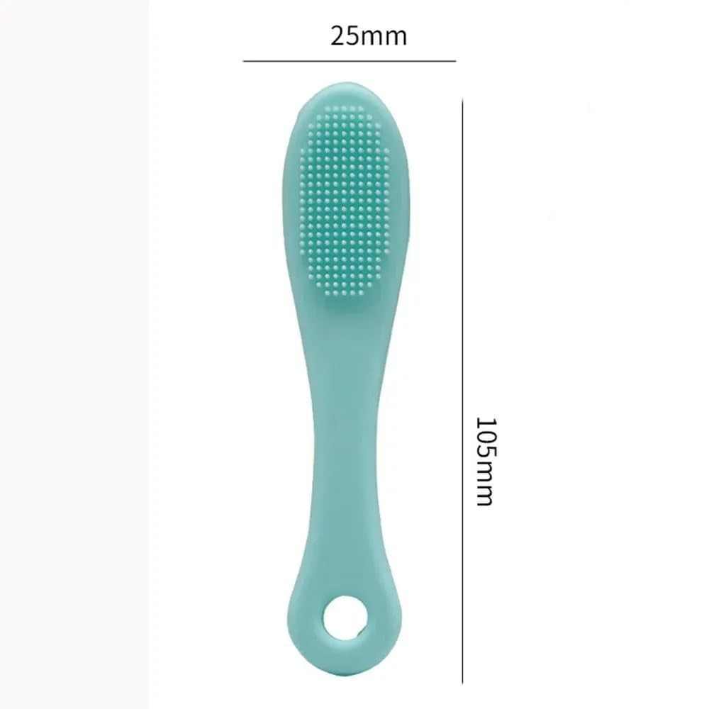 Wacky® Silicone Facial Cleansing Brush Set | Manual Finger-Wearable Blackhead Remover & Pore Exfoliator | Soft Dual-Sided Scrub Pad for Deep Nose Cleaning, Face Wash & Lip Scrubbing (Pack of 2, Pink & Mint Green)