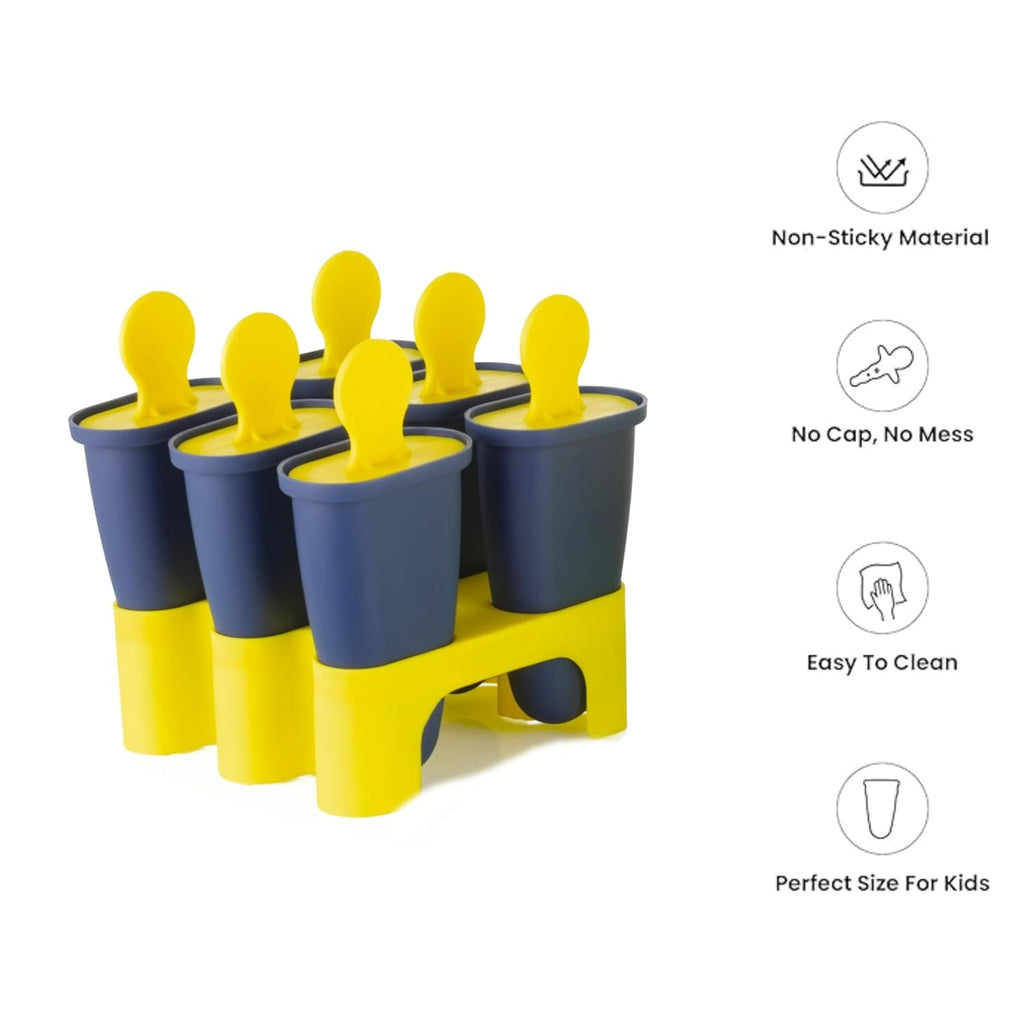 Wacky® Reusable Plastic Ice Pop Makers Set of 6 for Homemade Popsicles