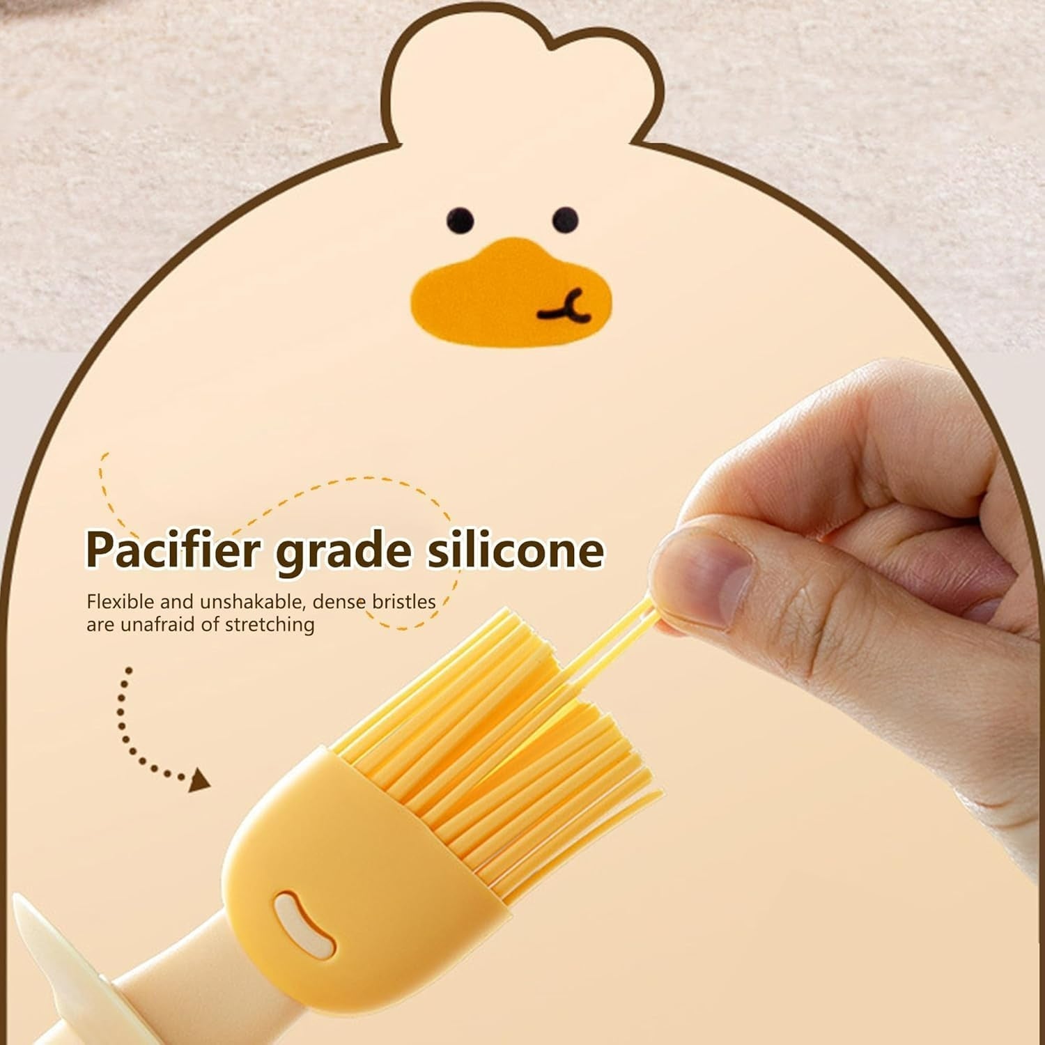 Wacky® 2-in-1 Cooking Oil Dispenser Bottle with Silicone Basting Brush (200 ml) | Cute Duck-Shaped Leakproof Oil Jar for Kitchen Cooking, Baking, BBQ Grill, Tawa Paratha & Toast