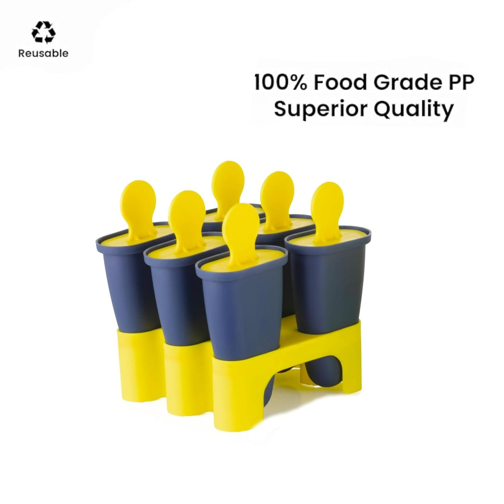 Wacky® Reusable Plastic Ice Pop Makers Set of 6 for Homemade Popsicles
