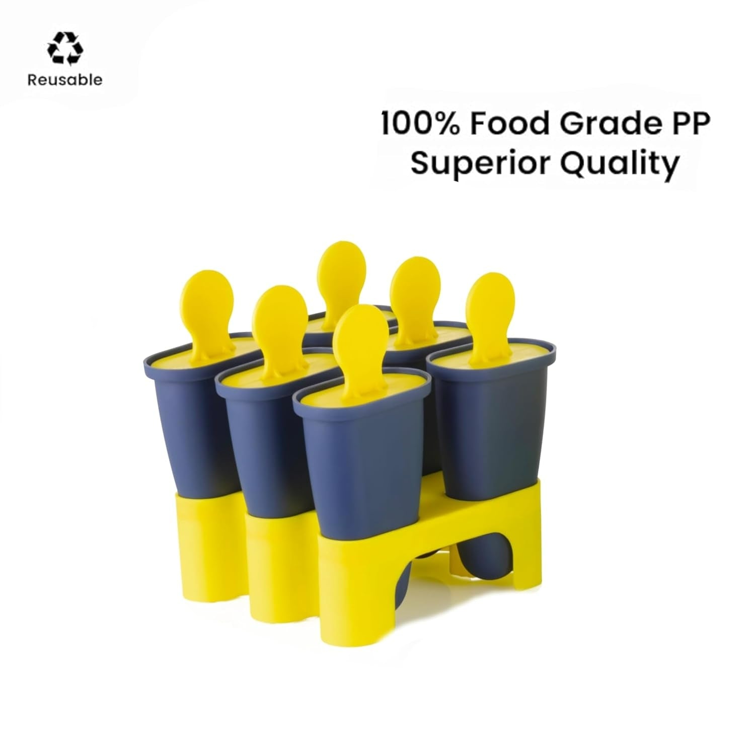 Wacky® Reusable Plastic Ice Pop Makers Set of 6 for Homemade Popsicles